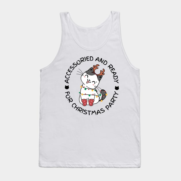 cat for christmas party design Tank Top by Kireiimono